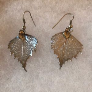Silver plate Birch Leaf Earrings
